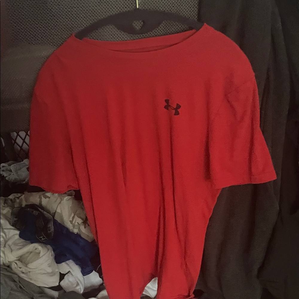 Under Armour Scarlet Tee with Black Logo